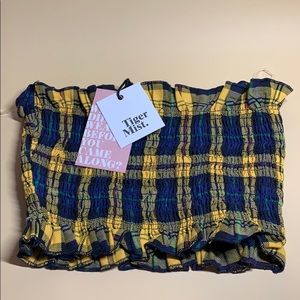 Tiger Mist Plaid Tube Top